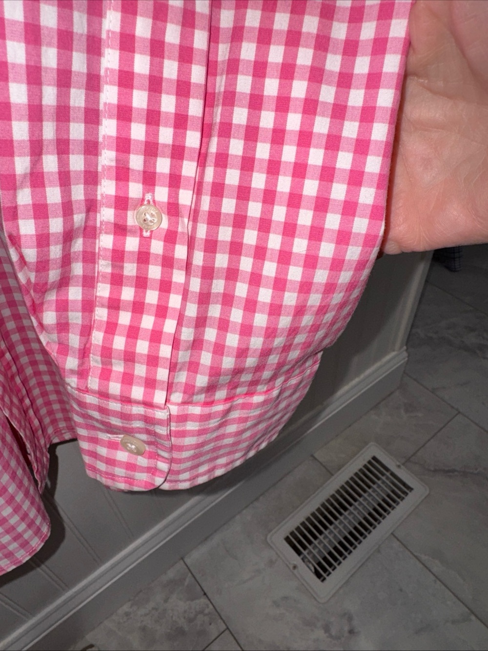 Vineyard Vines Pink Gingham Long-Sleeve Button-Down Shirt - Picture 3 of 7